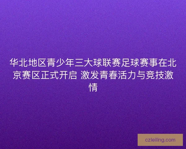 华北地区青少年三大球联赛足球赛事在北京赛区正式开启 激发青春活力与竞技激情