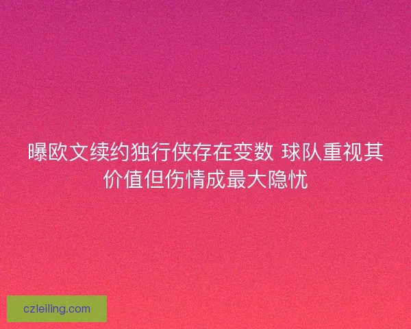 曝欧文续约独行侠存在变数 球队重视其价值但伤情成最大隐忧