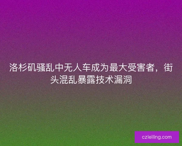 洛杉矶骚乱中无人车成为最大受害者，街头混乱暴露技术漏洞