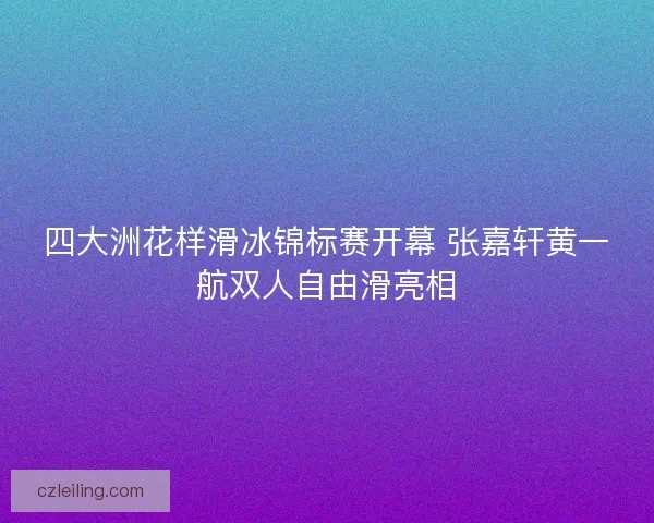 四大洲花样滑冰锦标赛开幕 张嘉轩黄一航双人自由滑亮相